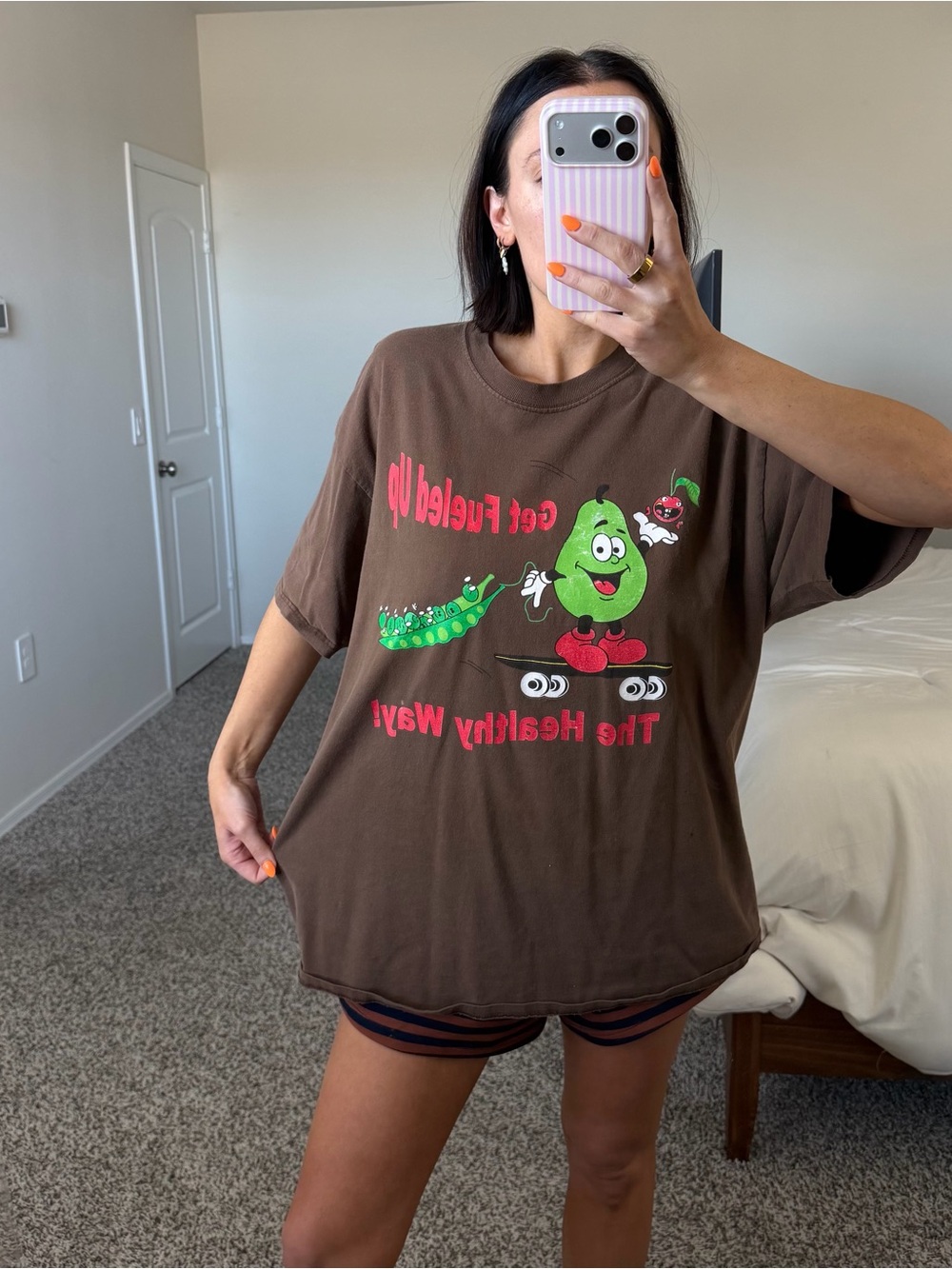 Brown vintage fruit tee